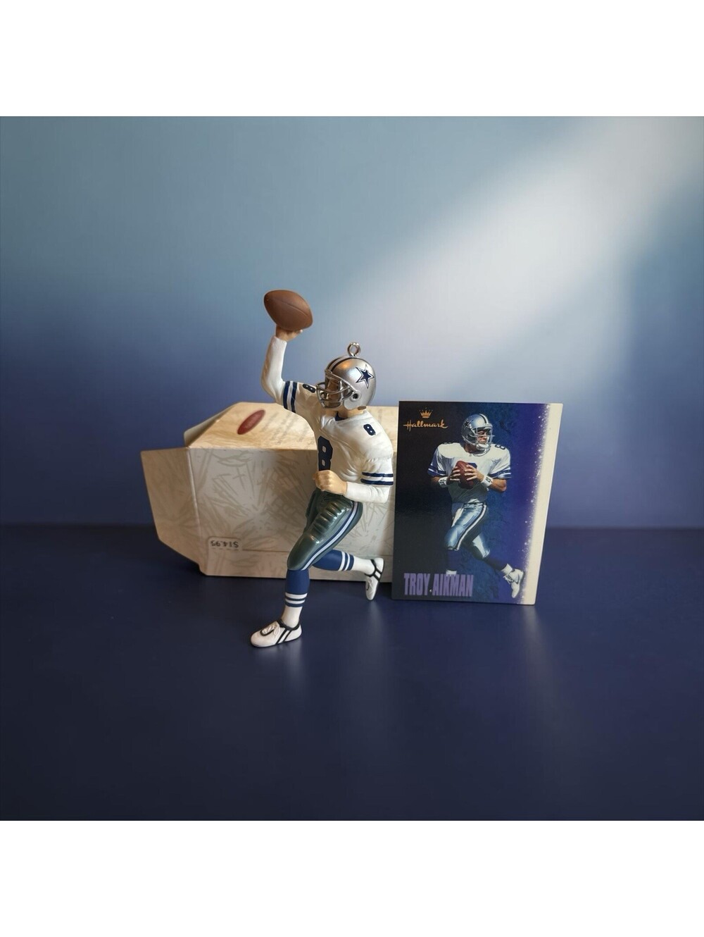 HALLMARK 1996 TROY AIKMAN DALLAS COWBOYS NFL FOOTBALL KEEPSAKE ORNAMENT